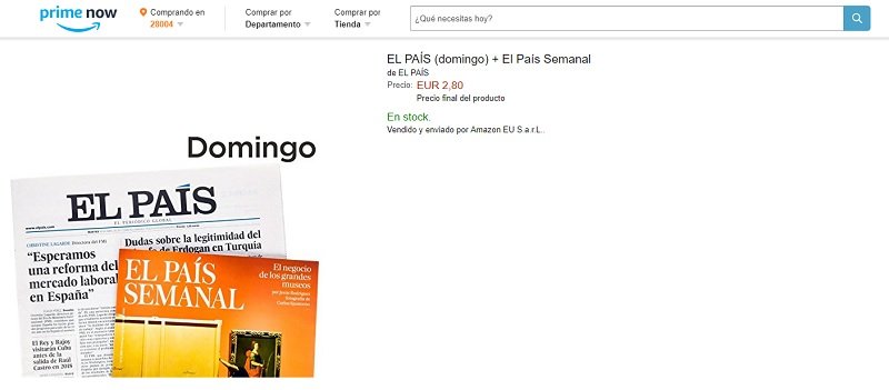 El País y Amazon han firmado un acuerdo por el que los lectores pueden comprar y recibir el periódico impreso en casa.